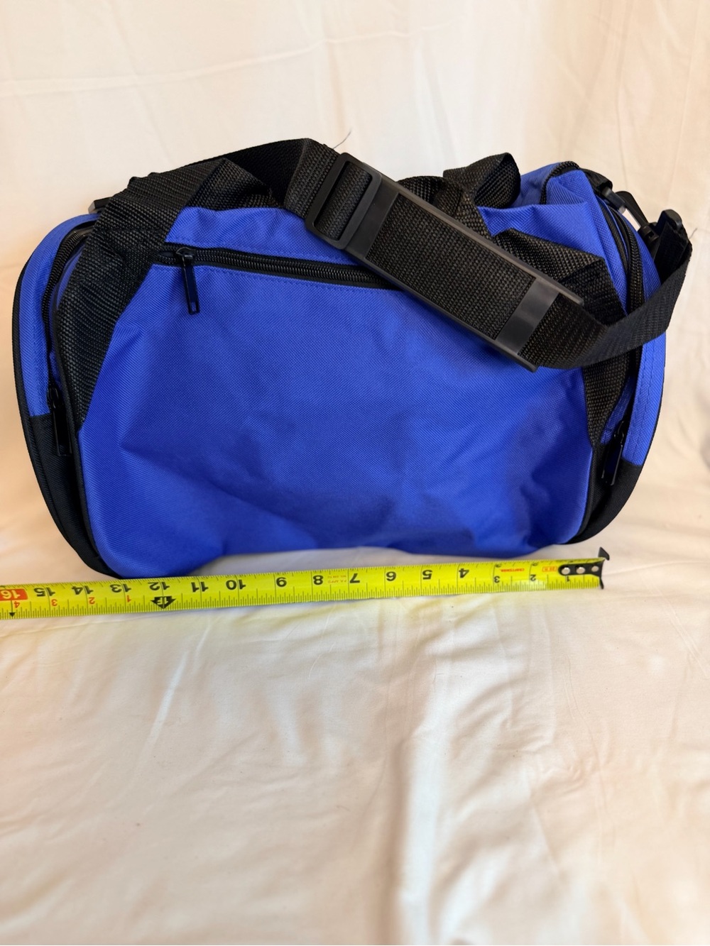 Men's Blue Shoulder Duffel Bag with Adjustable Strap 15”x10”